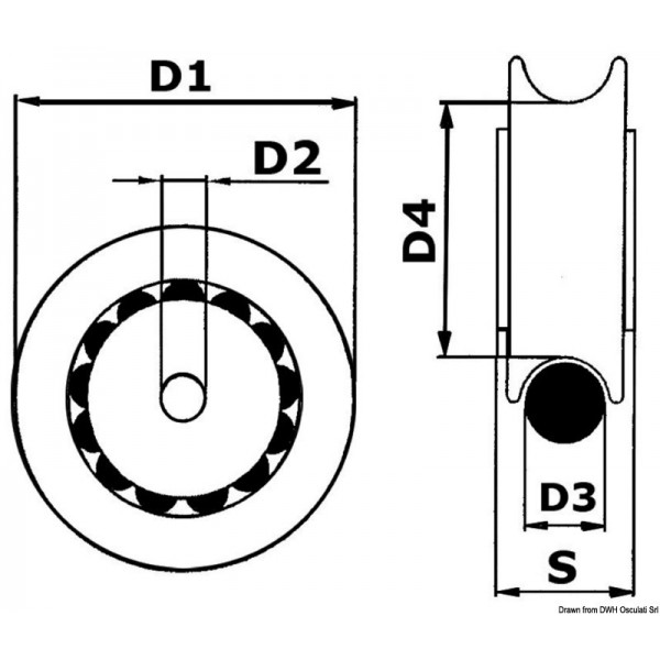 Puleggia da 8 mm - N°2 - comptoirnautique.com