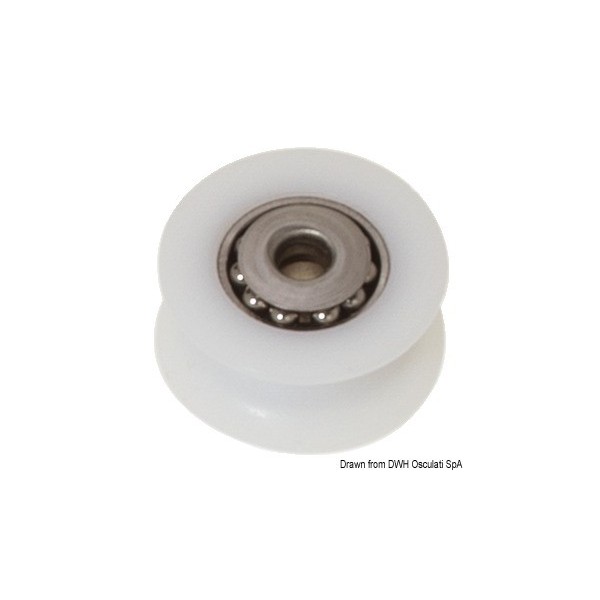 Puleggia in Delrin con sfere in acciaio inox 20 mm Ø 8 - N°1 - comptoirnautique.com