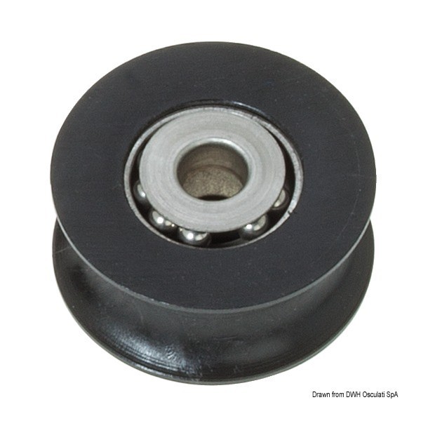 Delrin pulley with stainless steel balls 28 mm Ø 8 - N°1 - comptoirnautique.com