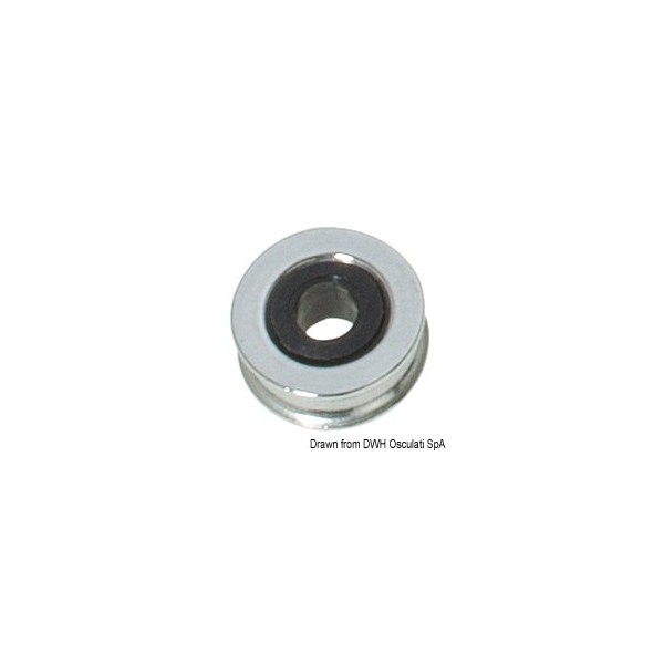 16 mm stainless steel pulley for 5/2.5 mm ends - N°1 - comptoirnautique.com