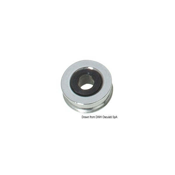 Puleggia in acciaio inox da 16 mm con estremità da 5/2,5 mm - N°1 - comptoirnautique.com