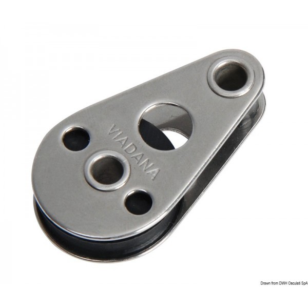 Puleggia singola in acciaio inox per montaggio orizzontale 25x8 - N°1 - comptoirnautique.com