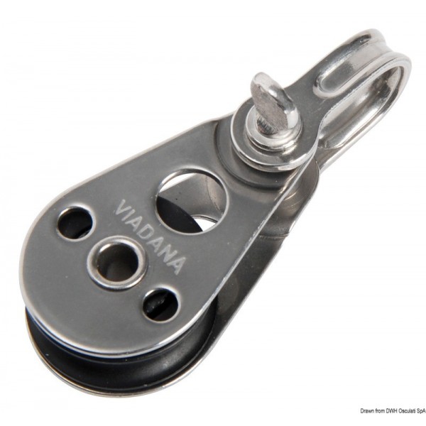 Puleggia singola in acciaio inox f. Cavo in acciaio 25x4 - N°1 - comptoirnautique.com
