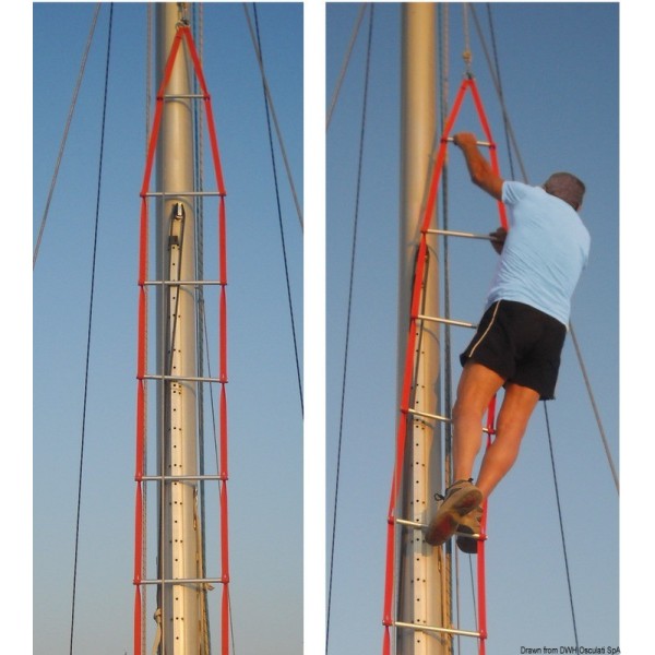 Scala a torsione anti-per l'arrampicata sugli alberi da 14 m (lunghezza della scala 12,60 m) - N°6 - comptoirnautique.com