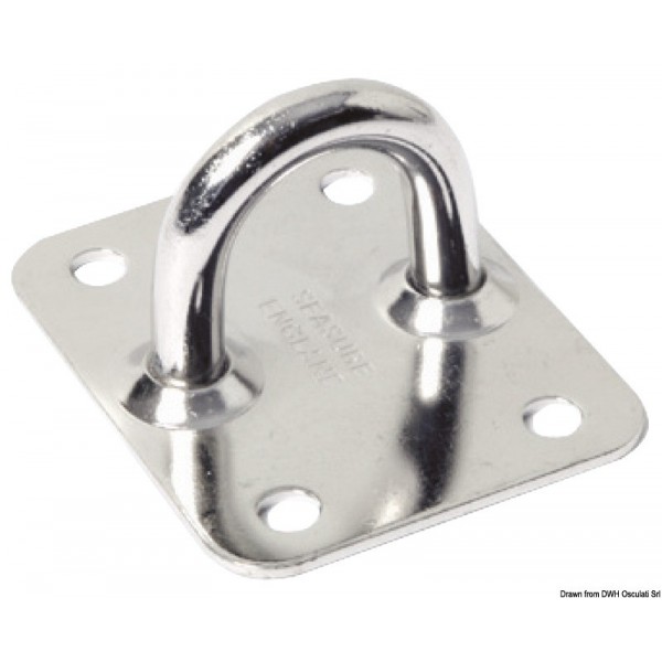 Mounting plate with stainless steel ring 50x40 mm - N°1 - comptoirnautique.com