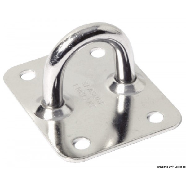 Piastra di montaggio con anello in acciaio inox 50x40 mm - N°1 - comptoirnautique.com