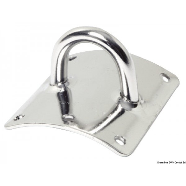 SeaSure piastra in acciaio inox per attacco palo 63x75mm 8mm - N°1 - comptoirnautique.com