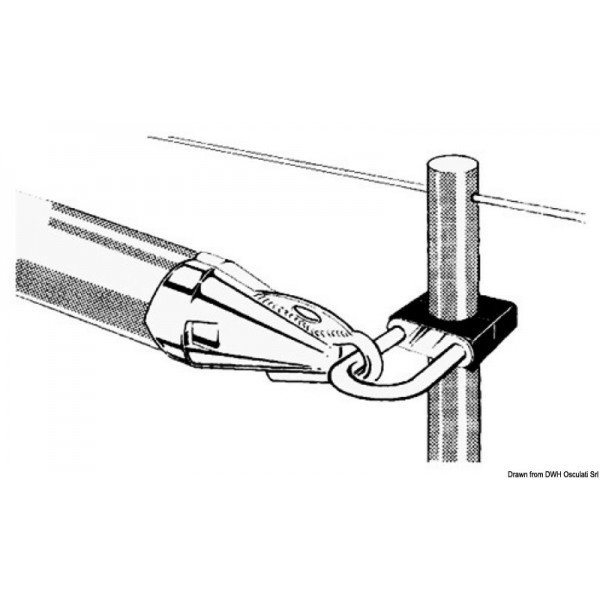 Stainless steel pole holder 25 mm - N°1 - comptoirnautique.com