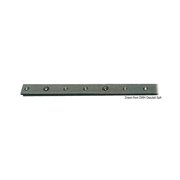 Rail aluminium anodisé   PTFE 22x3mm (barre 2m)  - N°1 - comptoirnautique.com