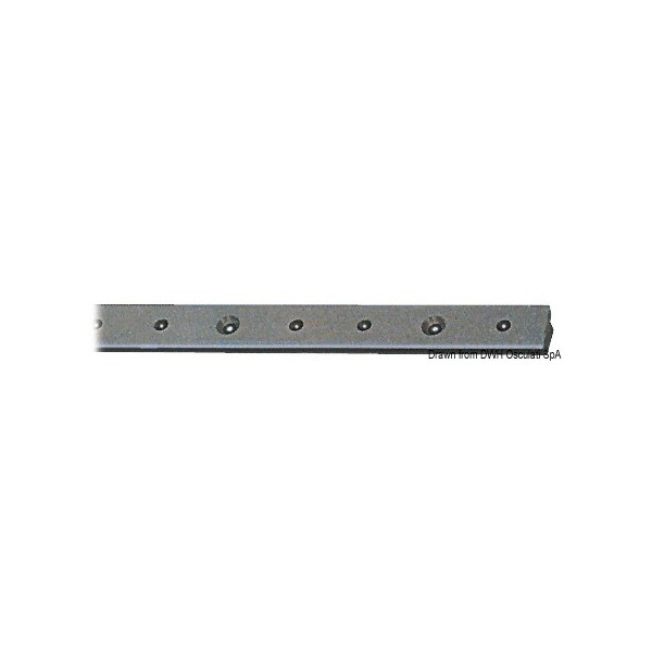 PTFE anodized aluminum rail 25x4mm (2m bar) - N°1 - comptoirnautique.com 