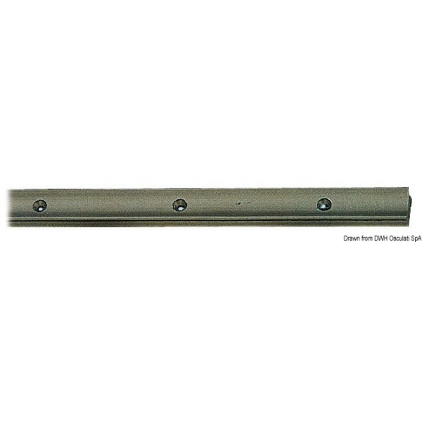 Rail aluminium anodisé   PTFE 25x16mm 2m  - N°1 - comptoirnautique.com 