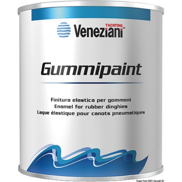 Varnish VENEZIANI Gummipaint grey 0.5 l - N°1 - comptoirnautique.com 