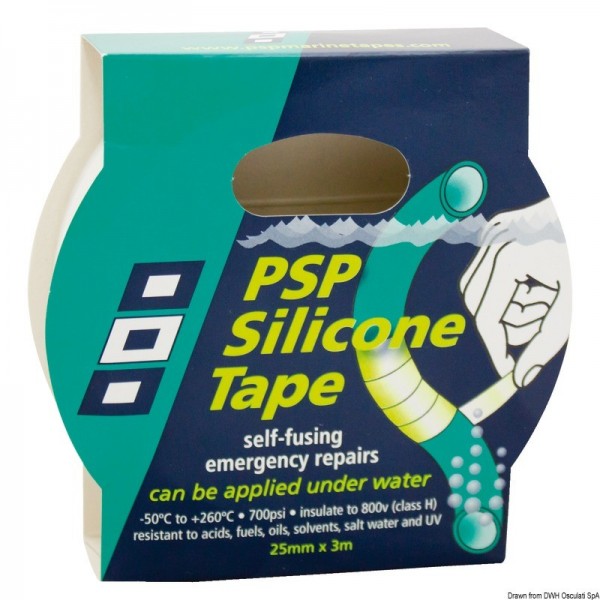 Black silicon self-curing tape 25 mm x 3 m - N°1 - comptoirnautique.com 