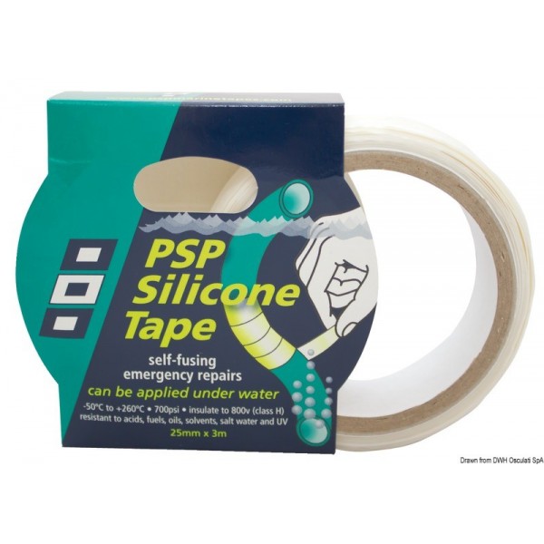 White silicon self-curing tape 25 mm x 3 m - N°3 - comptoirnautique.com 