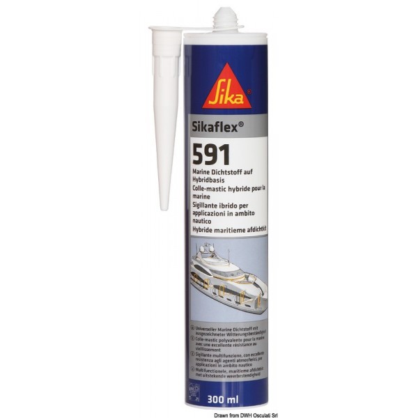 Sigillante con polimeri SIKAFLEX 591 bianco 300 ml - N°1 - comptoirnautique.com