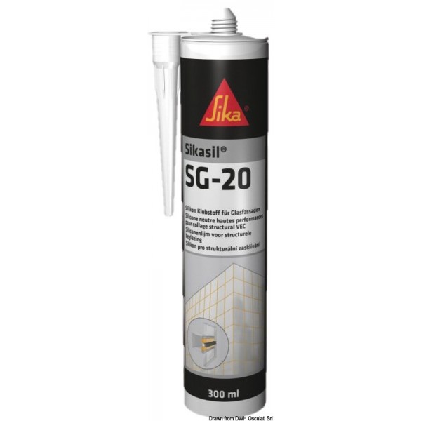 Sigillante siliconico nero SIKASIL SG-20 300 ml  - N°1 - comptoirnautique.com