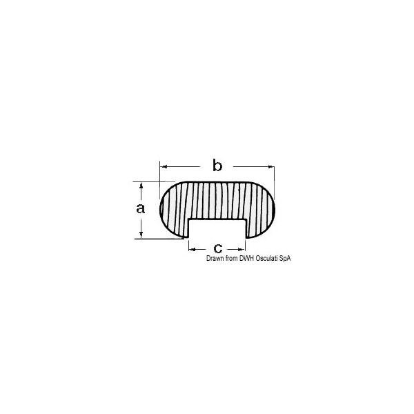 Ovales Teakholzprofil 12,5x25x12,5 - N°1 - comptoirnautique.com