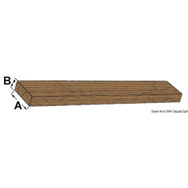 Teak lath 150x15mm 2 m - N°1 - comptoirnautique.com