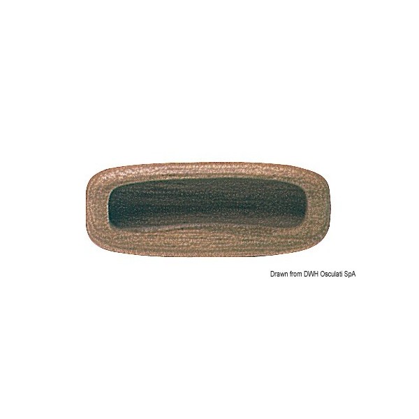 Maniglia ovale in teak da 81 mm - N°1 - comptoirnautique.com
