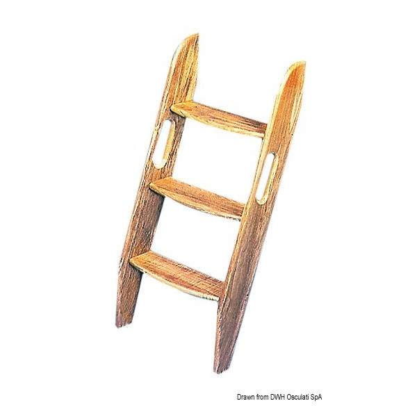 Scala a 3 gradini in teak 101 cm - N°1 - comptoirnautique.com