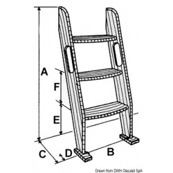 Teakholz-Leiter 3 Stufen 101cm