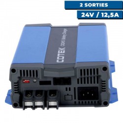 Chargeur de batterie 24V Cotek 2 sorties / 12,5A