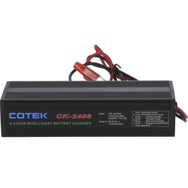 Chargeur 24V 7,5A cotek CK-2408 profil - N°5 - comptoirnautique.com