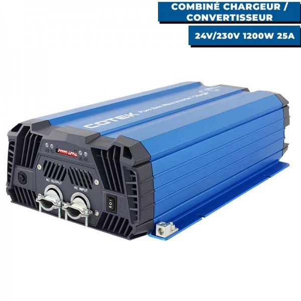 Combiné chargeur / convertisseur 24V/230V 1200W 25A cotek - N°1 - comptoirnautique.com