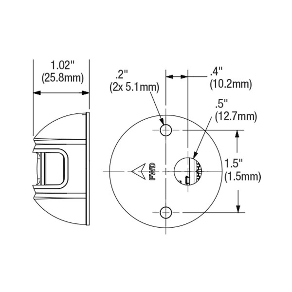 Feu bâbord vertical 12V - N°2 - comptoirnautique.com