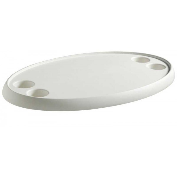 Mesa oval branca em compósito 762x457 mm - N°1 - comptoirnautique.com 