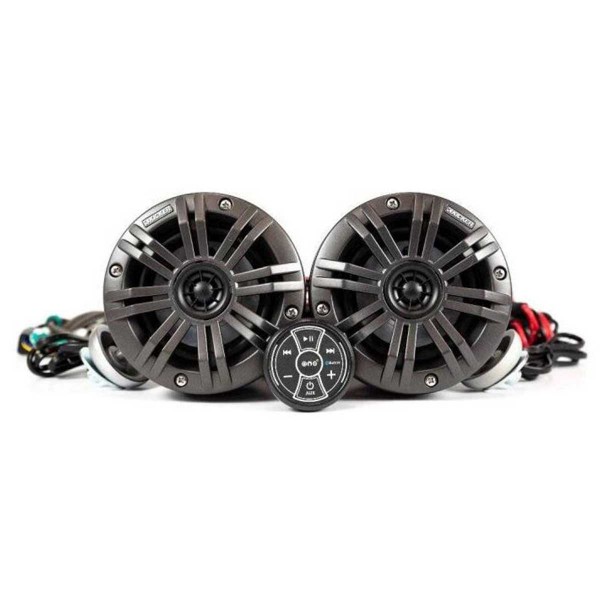 Kit moto de agua 4'' - Sistema audio - Altavoces cónicos estancos negros - N°2 - comptoirnautique.com 