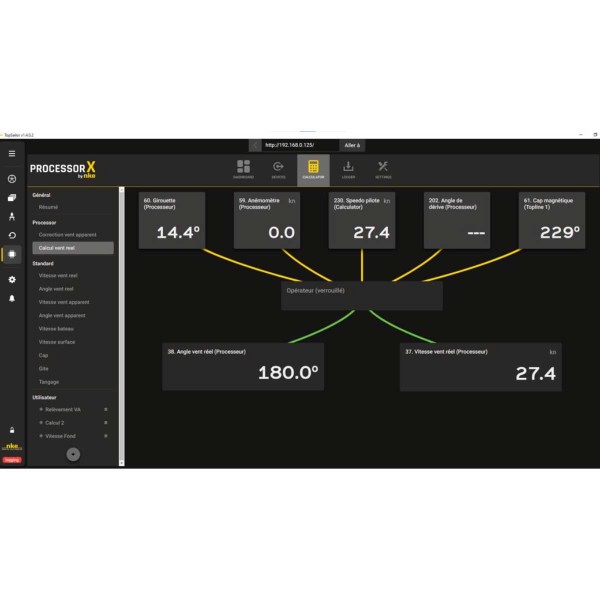 Interface web du NKE Processor X pour voir et analyser les données des capteurs de navigation - N°1 - comptoirnautique.com