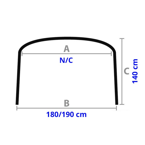 Dimensions - Bimini pliable Shade Master Inox Depth 175/190 cm - Osculati - N°2 - comptoirnautique.com