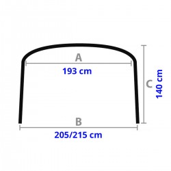 4-pole awning Bimini Depth...