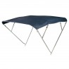 Bimini in acciaio inox 4 cerchi alti AISI316 Ø 25mm 200/210 cm blu navy