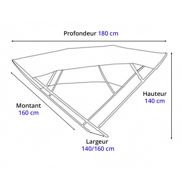 Bimini alu Shade Master Fish blanco - N°2 - comptoirnautique.com