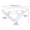 Dimensions - Bimini alu Shade Master Fish blanc 140/160cm - N°2 - comptoirnautique.com