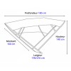 Dimensions - Bimini alu Shade Master Fish blanc 190/210cm - Tessilmare - N°2 - comptoirnautique.com