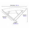 Dimensions - Bimini alu Shade Master Fish beige 160/180cm - Tessilmare - N°2 - comptoirnautique.com