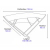 Dimensions - Bimini inox Shade Master HS blanc 160/180 cm - Tessilmare - N°2 - comptoirnautique.com