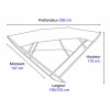 Dimensions - Bimini inox Shade Master HS blanc 190/210 cm - Tessilmare - N°2 - comptoirnautique.com