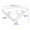 Dimensions - Bimini TESSILMARE Shade Master HS 215/225 cm - Tessilmare - N°2 - comptoirnautique.com
