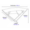 Dimensions - Bimini alu Shade Master blanc 140/160 cm - Tessilmare - N°2 - comptoirnautique.com