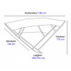 Dimensions - Bimini alu Shade Master blanc 185/215 cm - Tessilmare - N°2 - comptoirnautique.com