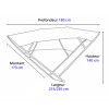 Dimensions - Bimini alu Shade Master blanc 215/235 cm - Tessilmare - N°2 - comptoirnautique.com