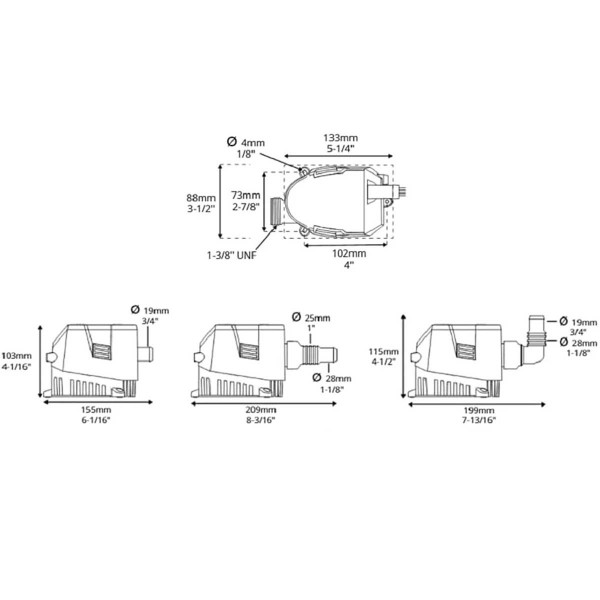 Pompe de cale automatique Sahara Mk2 S800 - 12V - 40 L/min - N°10 - comptoirnautique.com