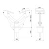 Dismountable double offset bracket for appendages - N°2 - comptoirnautique.com