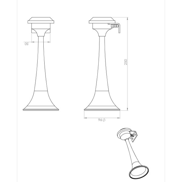 Avertisseur chromé avec 1 klaxon 12 V - Osculati - N°4 - comptoirnautique.com