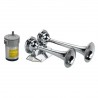 Clacson cromato con 2 trombe 120 dB 12V