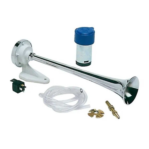 Horn with chrome ABS compressor 24 V - N°1 - comptoirnautique.com